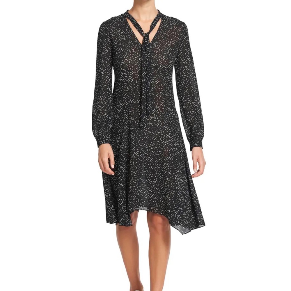 Theory draped tie-neck dress